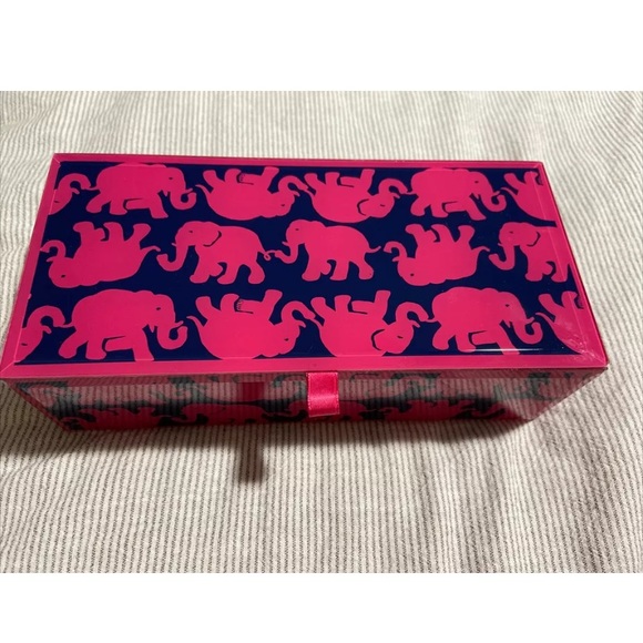 LILLY PULITZER Glass Jewelry Box Elephant